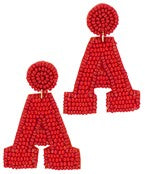 A Game Day Red beaded earrings