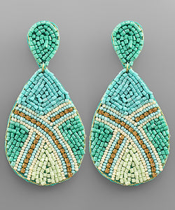 Turquoise Teardrop bead Earrings