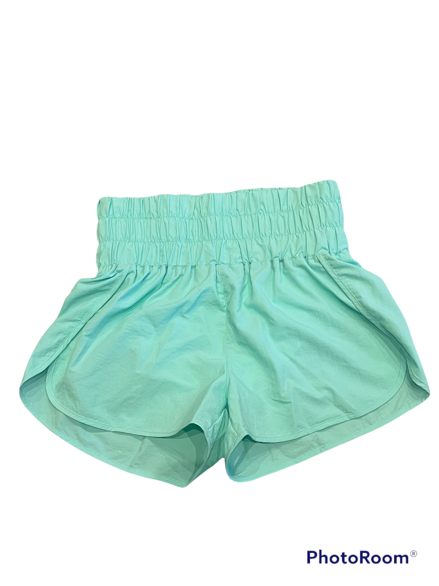 Windbreaker smocked waistband running shorts mint