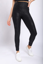 Load image into Gallery viewer, Black Foil Mono B high waisted leggings