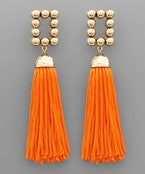 Orange Tassel Earrings