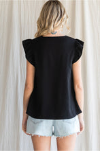 Load image into Gallery viewer, Black Scallop Neck Top